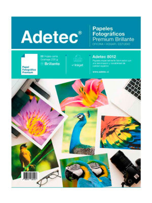 08012 papel fotografico glossy carta 20h Adetec