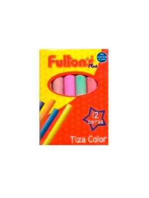 Tiza color surtido caja 12 unidades Fultons