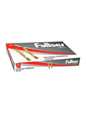 Accoclip metálico caja 50 unidades dorado Fultons