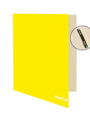 Archivador carpeta plastificado amarillo con gusano Auca