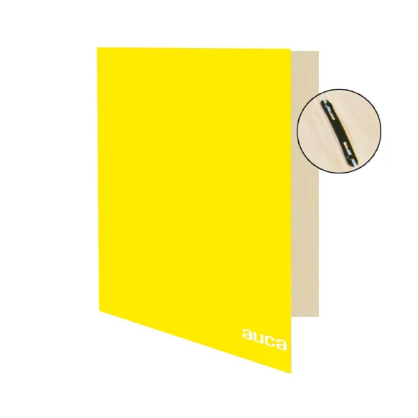 Archivador carpeta plastificado amarillo con gusano Auca