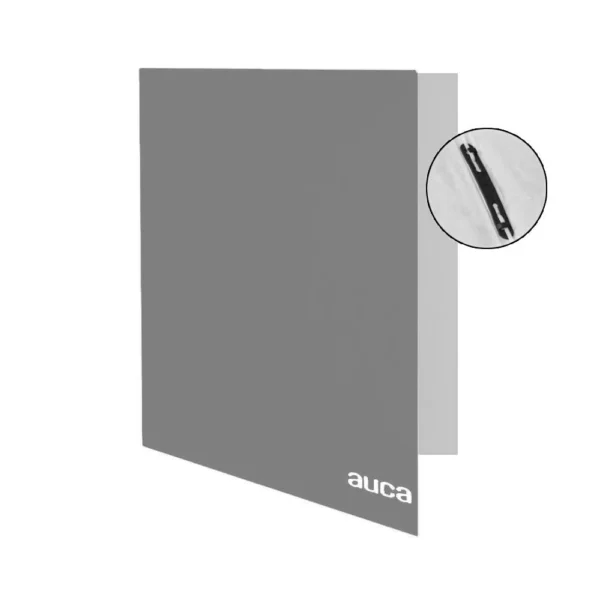 Archivador plastificado gris con gusano Auca