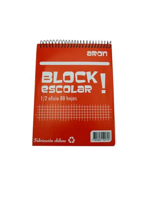 Block cuadriculado oficio con espiral Aron