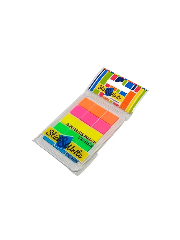 Banderitas popup 150 hojas 5 colores Stick Write