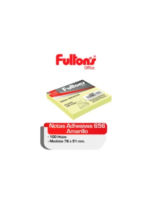 Nota adhesiva 76x51mm 100 hojas 1 unidad amarillo Fultons