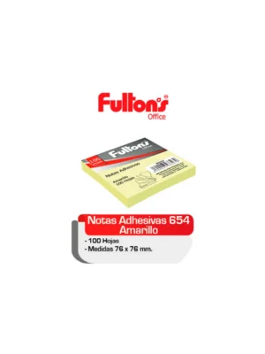 Nota adhesiva 76x76mm 100 hojas amarillo Fultons