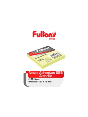 Nota adhesiva 127x76mm 100 hojas 1 unidad amarillo Fultons