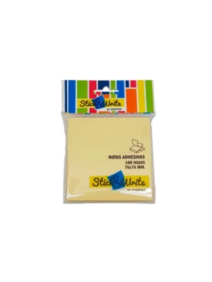 Notas adhesivas 76x76mm 100 hojas amarillo Stick & Write