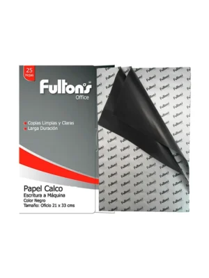 Papel calco oficio negro 25 hojas Fultons