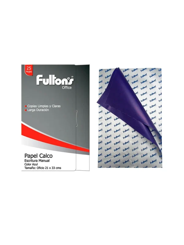 Papel calco oficio azul 25 hojas Fultons