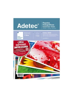 Papel fotográfico inkjet carta mate 170gr 20 hojas Adetec