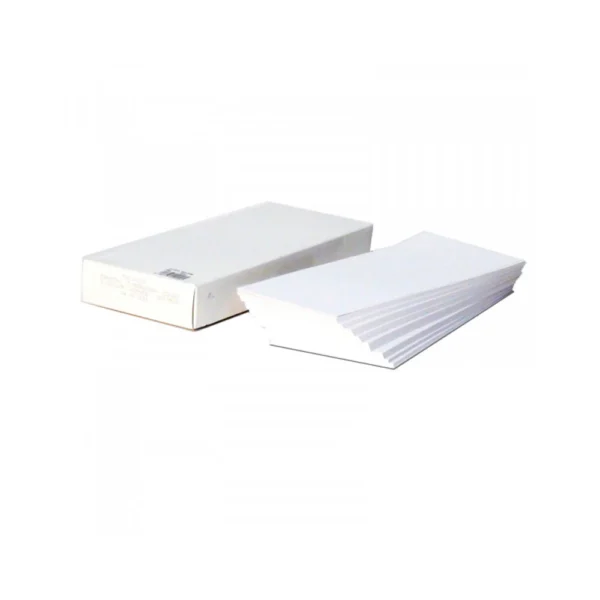 Tarjeta blanca tipo americana 9x21 180gr por 100 opalina Adetec