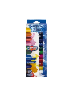 Tempera Solida 100gr 12 colores Proarte 34122