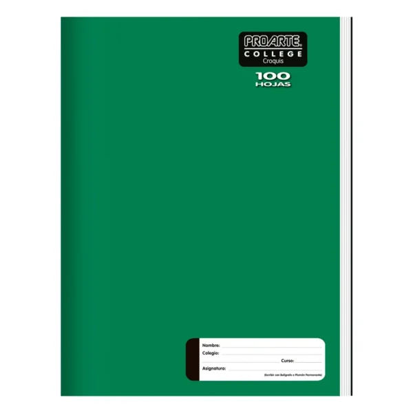 Cuaderno College Liso Croquis Proarte